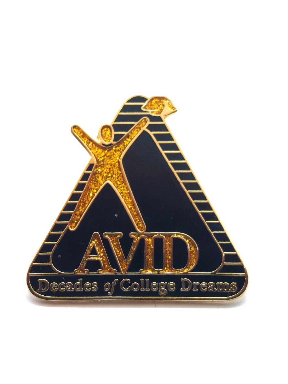 AVID Decades Of College Dreams Pin Black Gold Glitter Education Achievement Gift